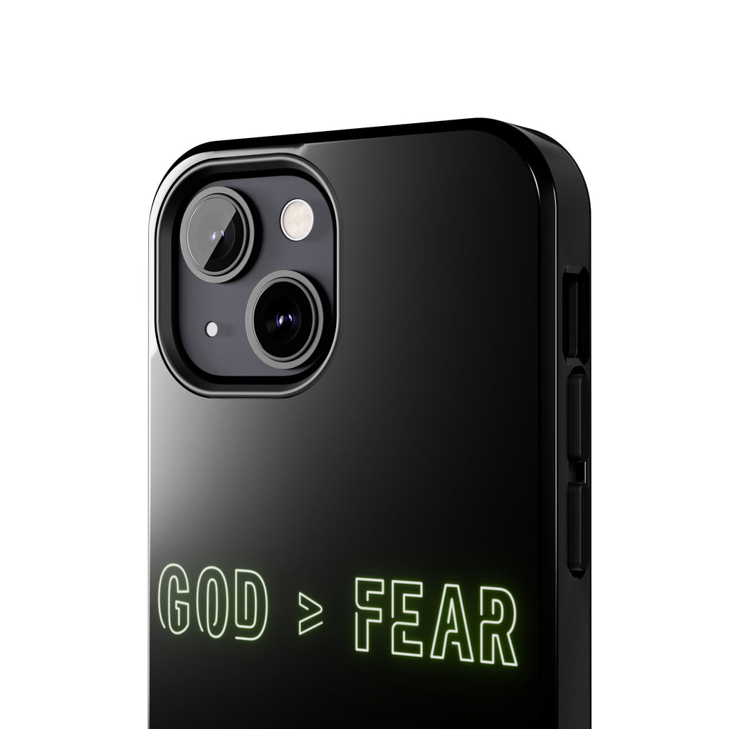 God > Fear Tough Phone Case — Neon Faith Protective iPhone Cover
