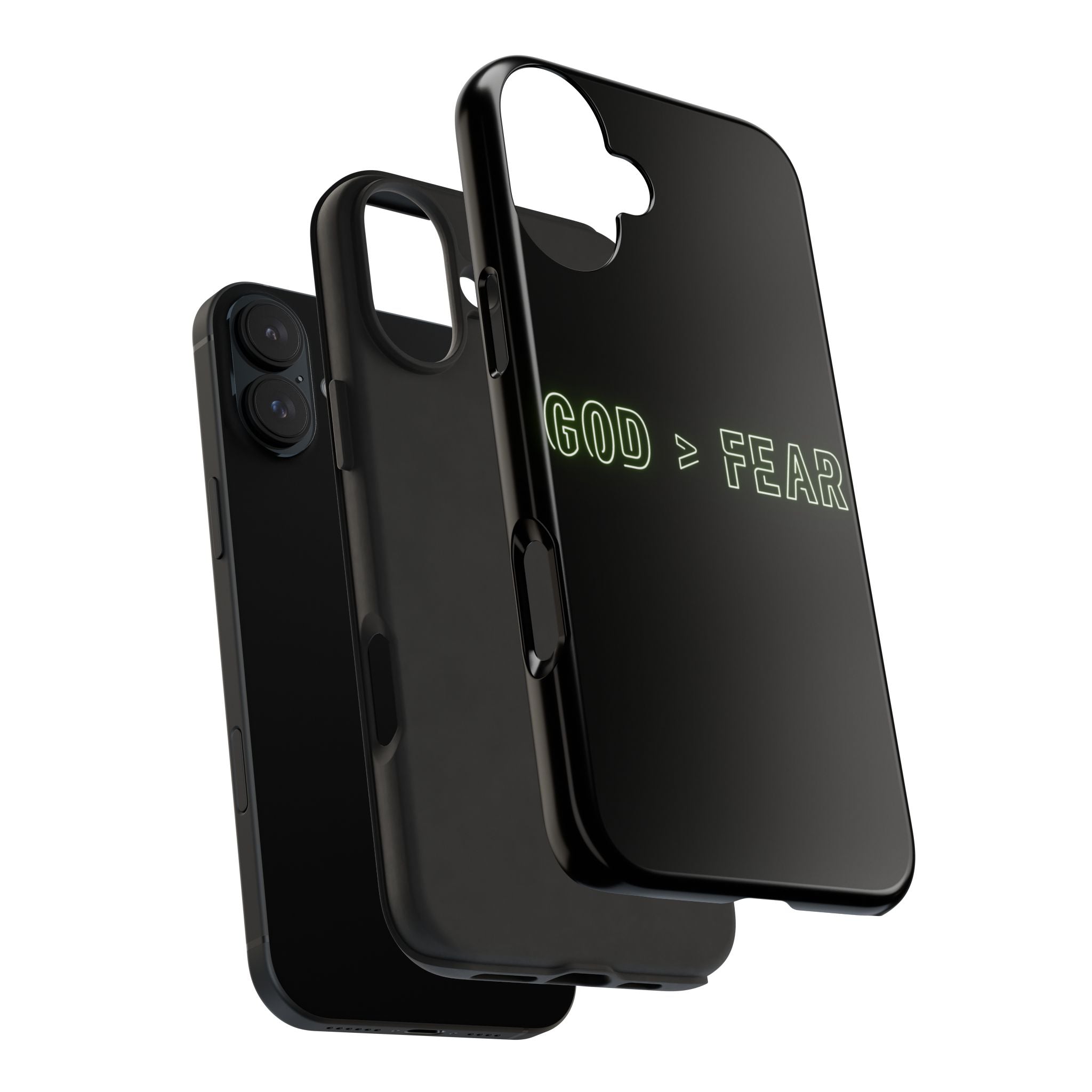 God > Fear Tough Phone Case — Neon Faith Protective iPhone Cover