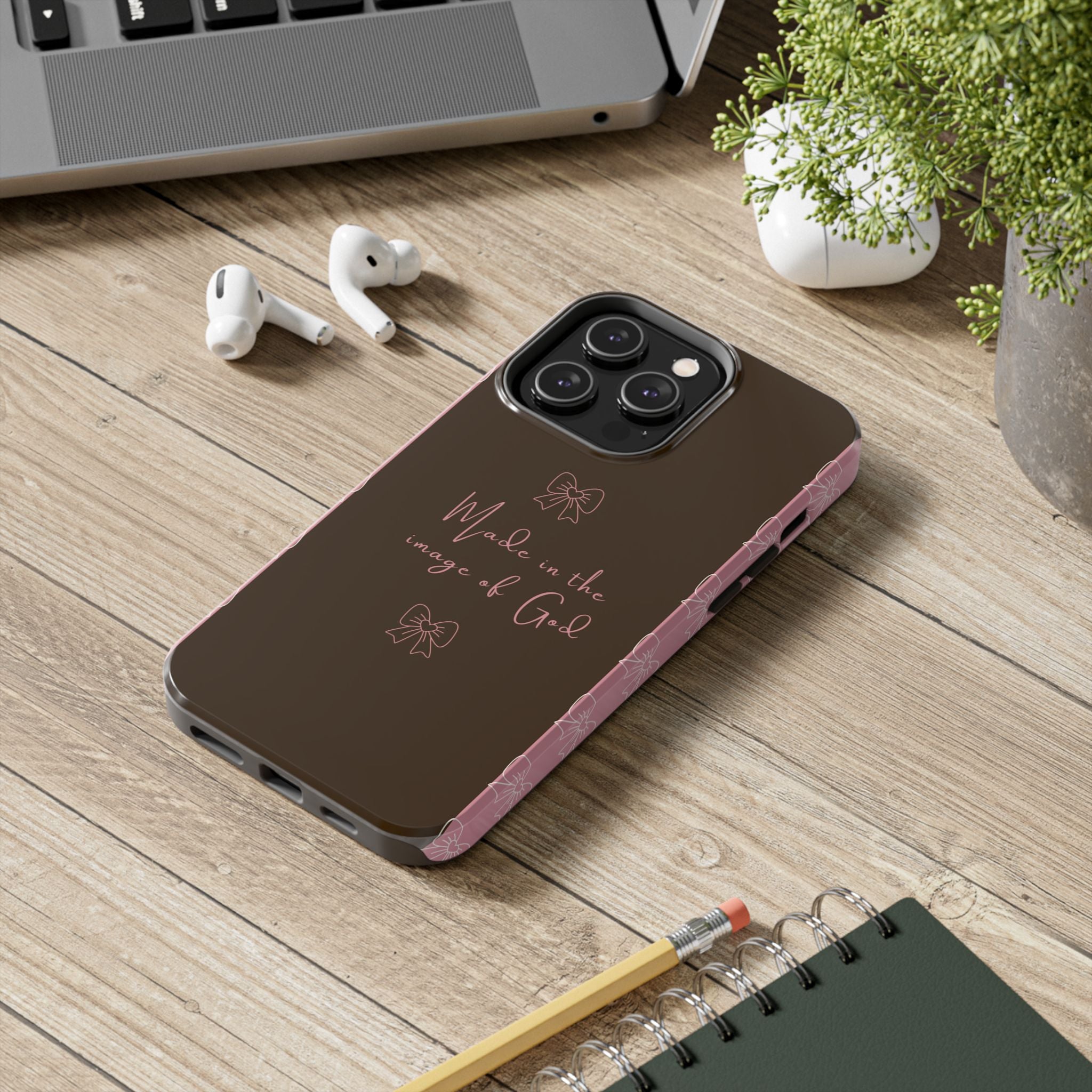 Made in the Image of God Tough Phone Case – Feminine Bow Christian Protective Cover