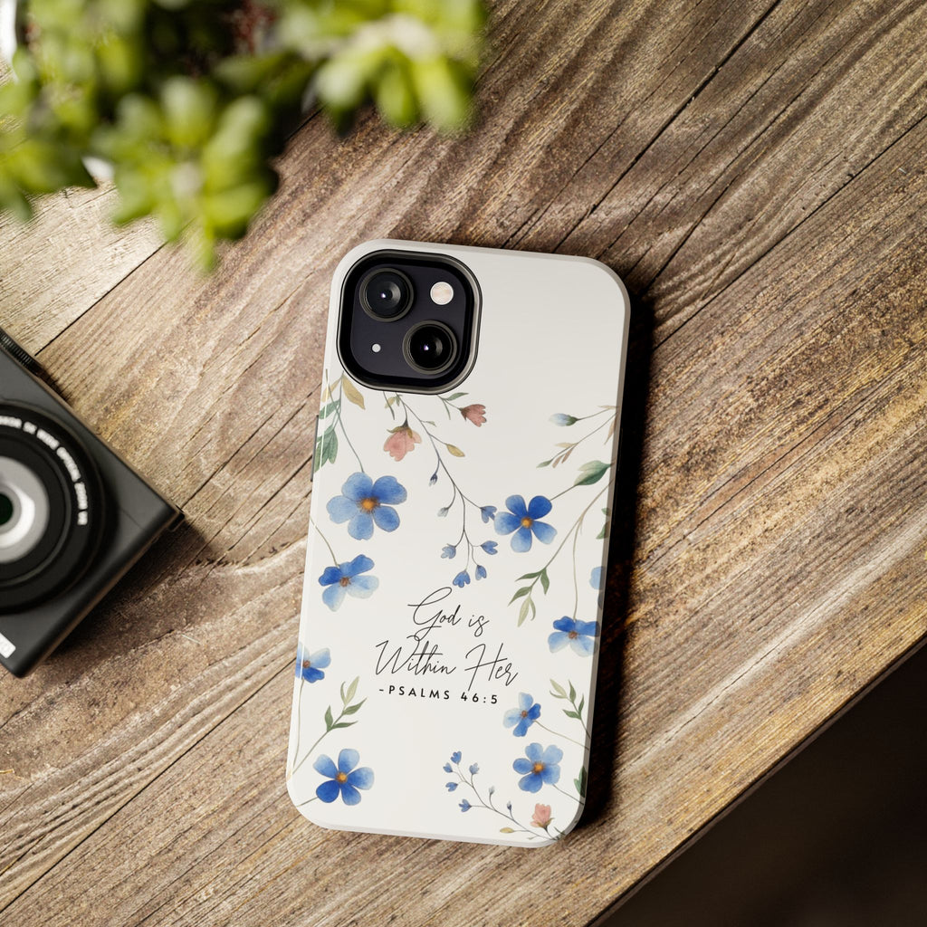God Is Within Her floral phone case | Tough Phone Cases, Psalms 46:5 scripture