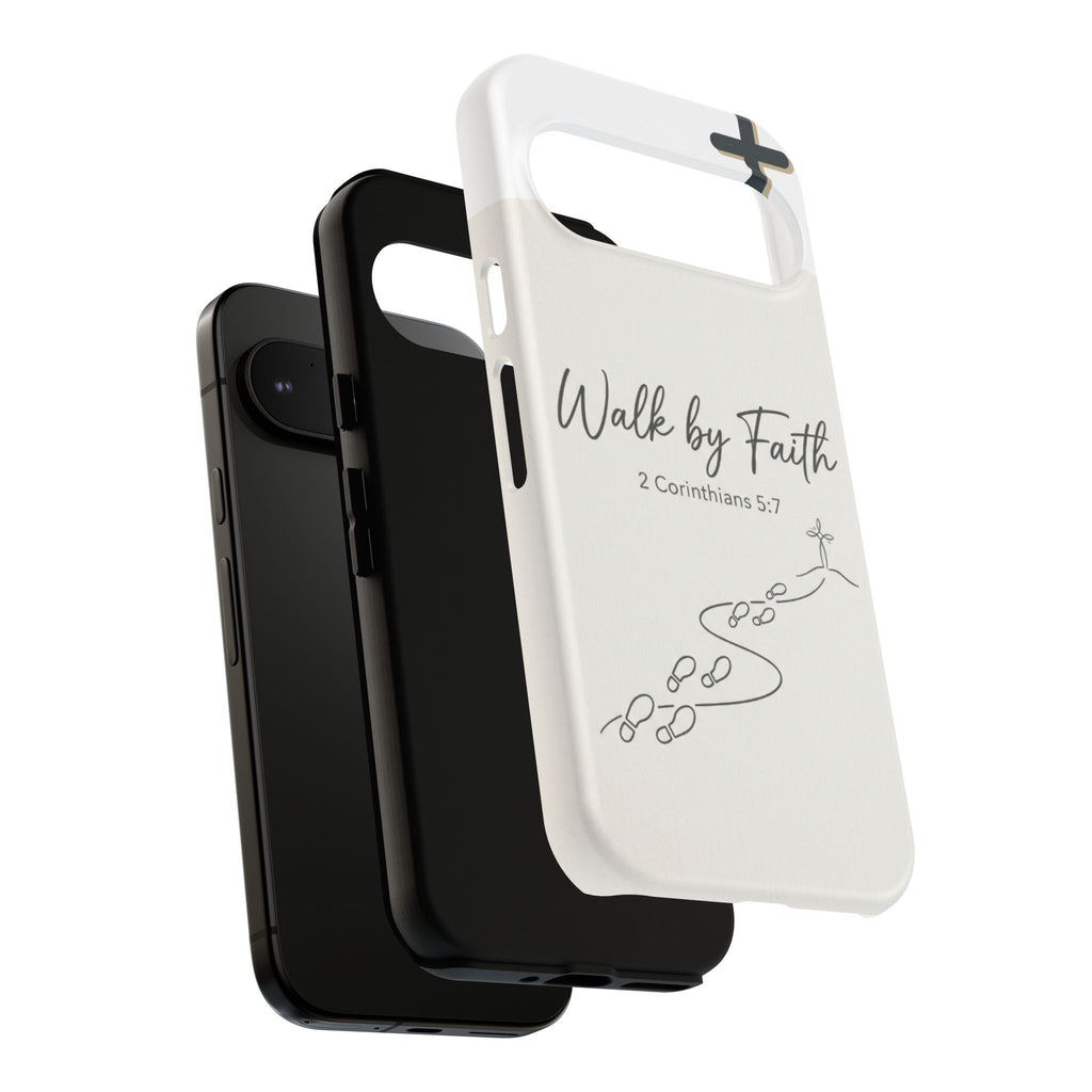 Christian Phone Case — "Walk by Faith" 2 Corinthians 5:7 Protective Tough Case
