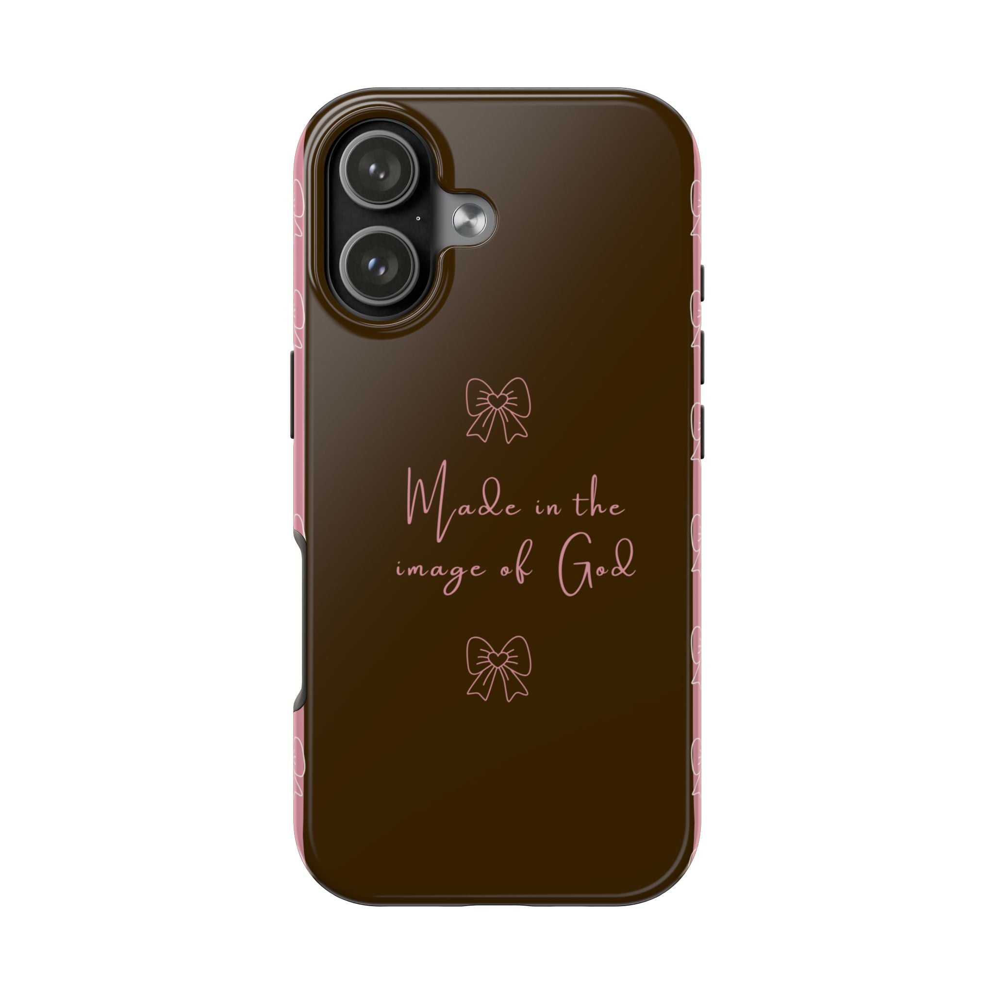 Made in the Image of God Tough Phone Case – Feminine Bow Christian Protective Cover