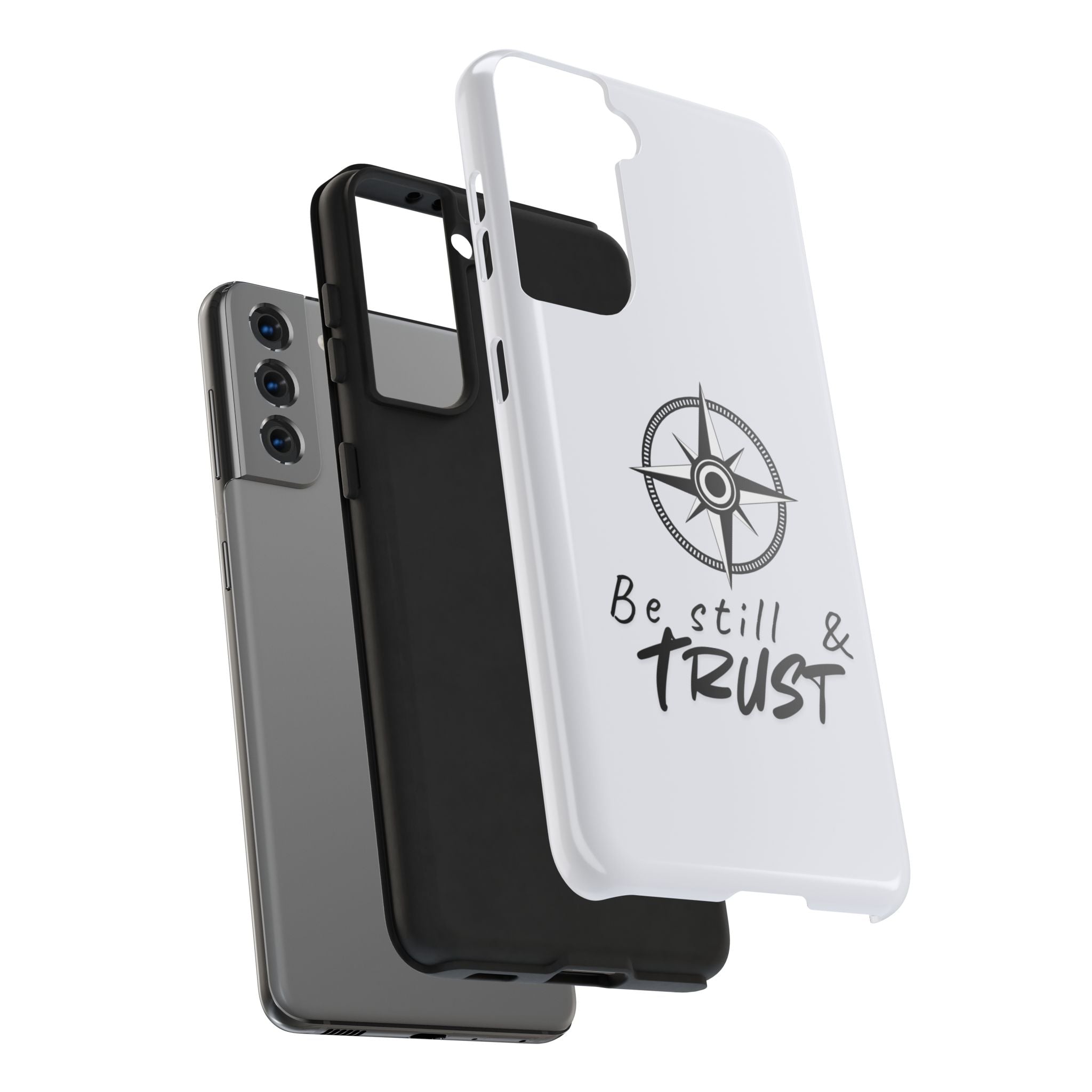 Be Still & Trust Compass Phone Case — Christian Inspirational Tough Phone Case