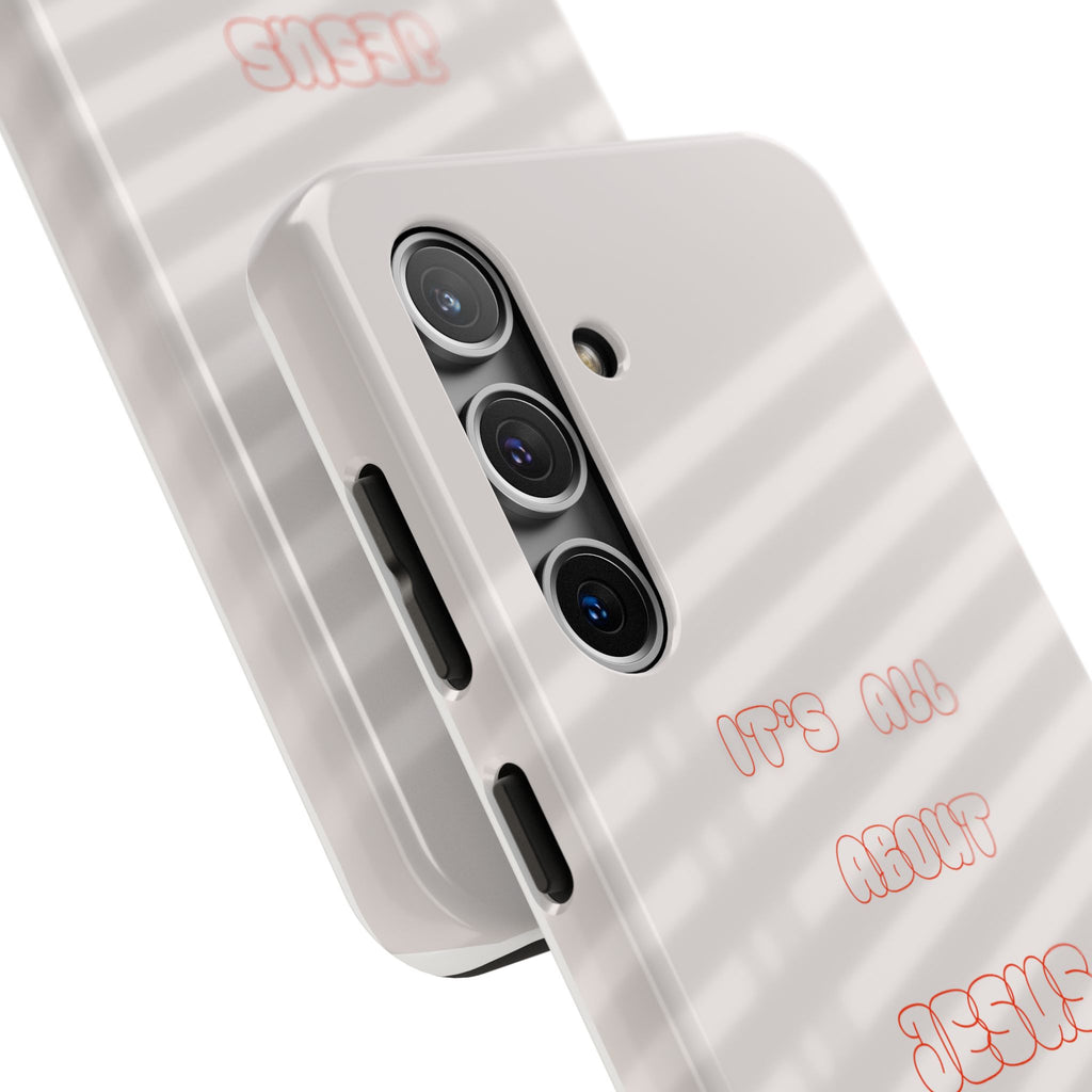Tough Phone Case — "It's All About Jesus" Minimalist Christian Phone Cover