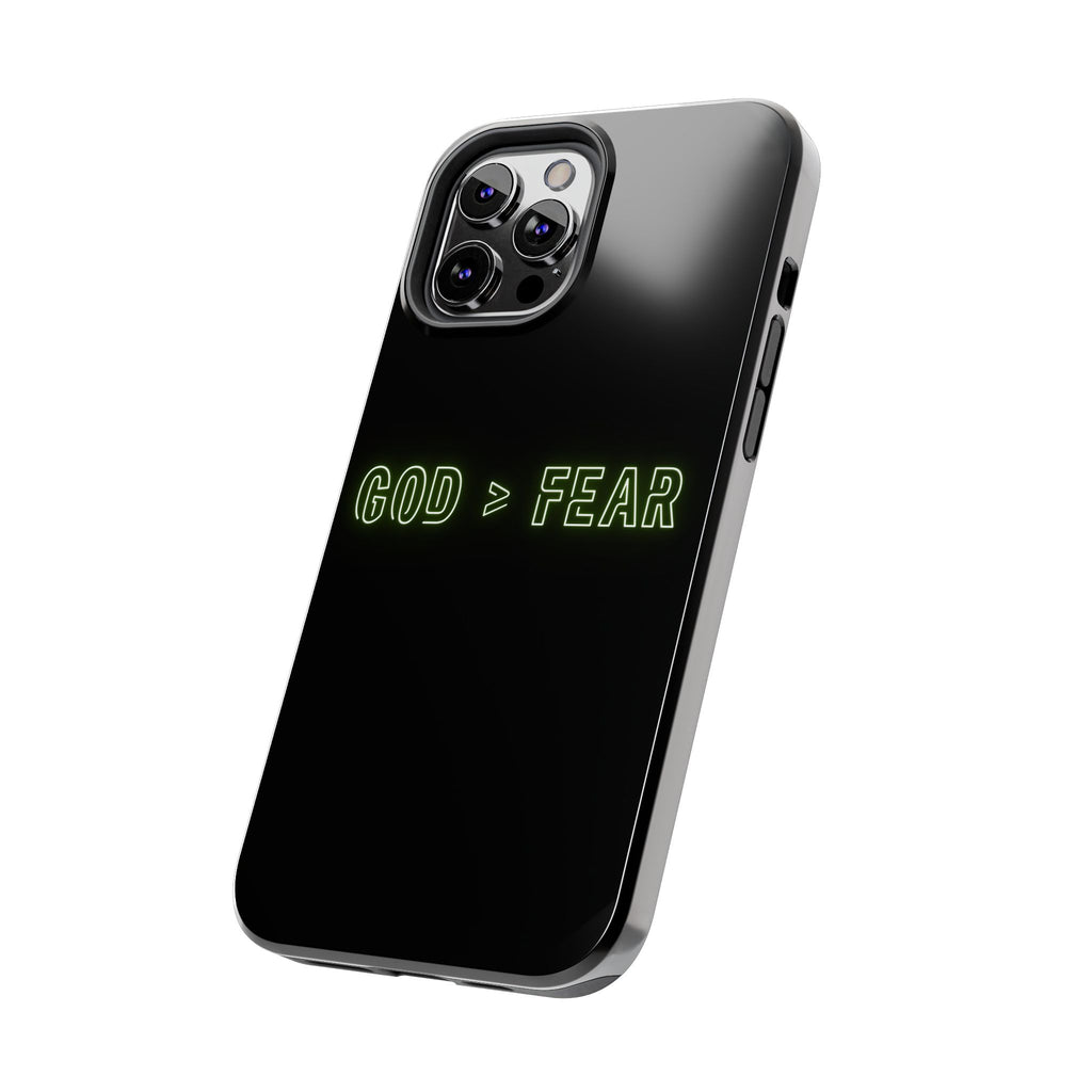 God > Fear Tough Phone Case — Neon Faith Protective iPhone Cover
