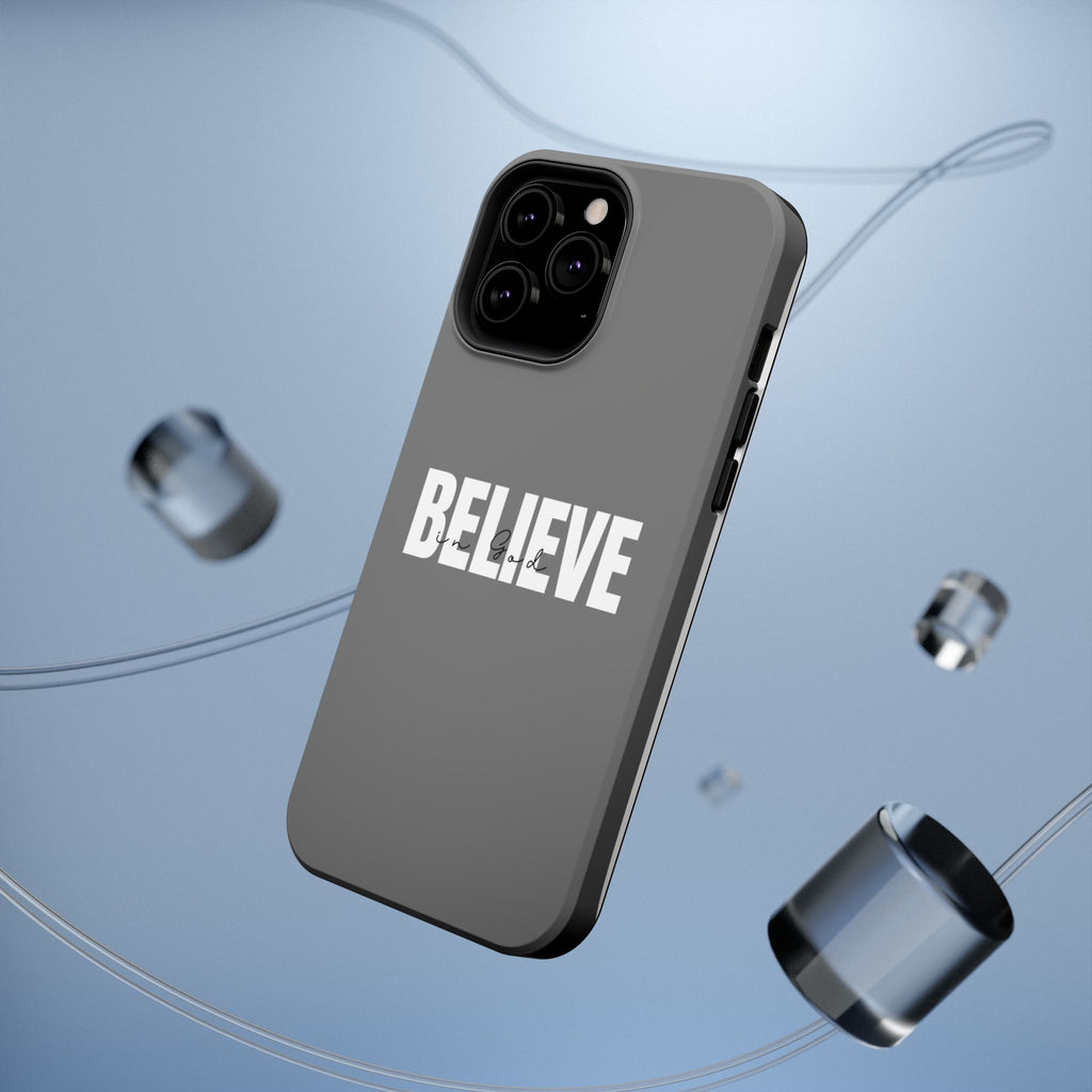 Phone Case — GREY "BELIEVE" Impact-Resistant Protective Cover