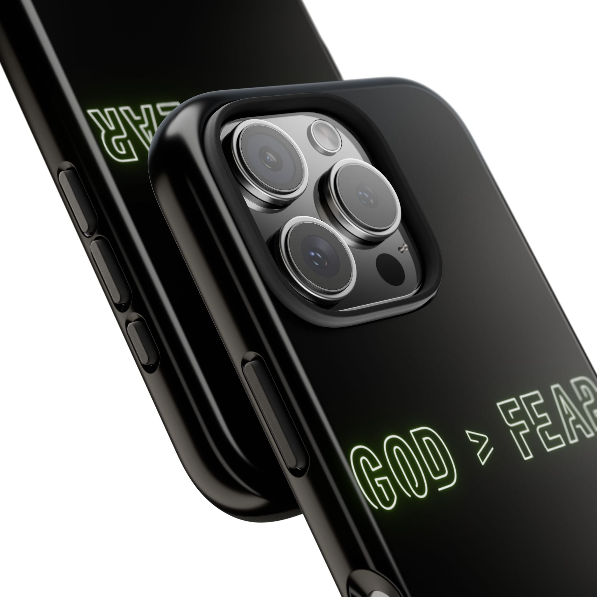 God > Fear Tough Phone Case — Neon Faith Protective iPhone Cover