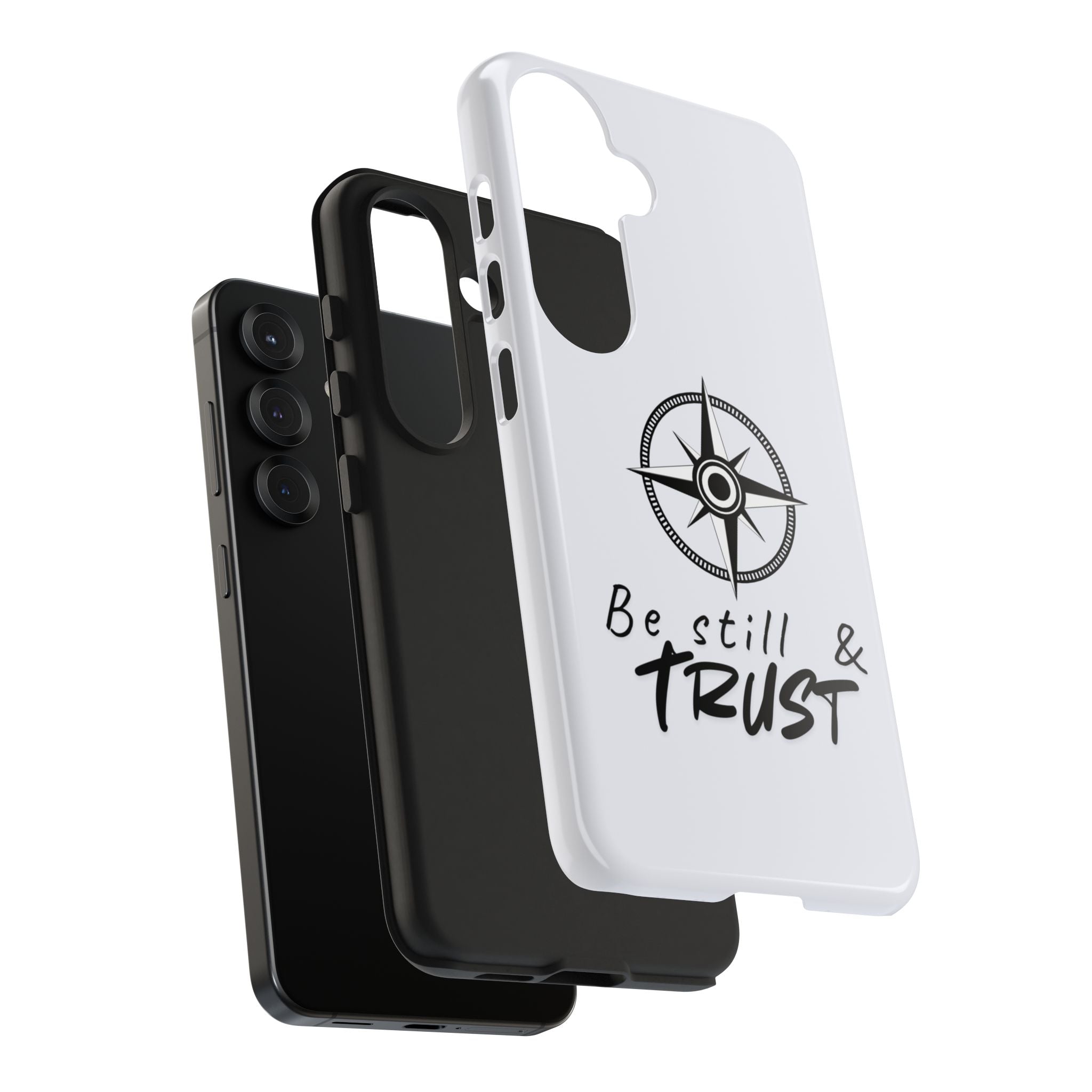Be Still & Trust Compass Phone Case — Christian Inspirational Tough Phone Case